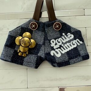 Checkered logo overalls for 15/17 cm Pop marts Labubu doll